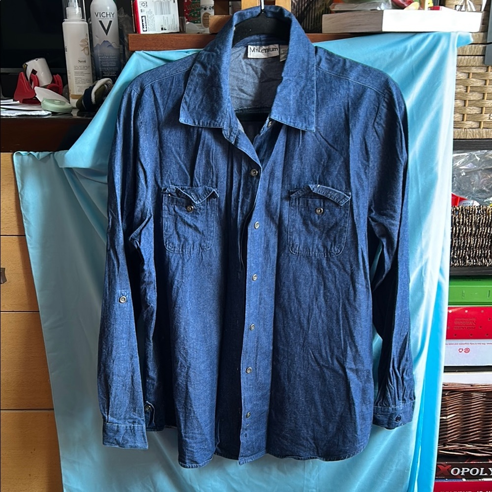 MILLENIUM Blue Denim Shirt size XL